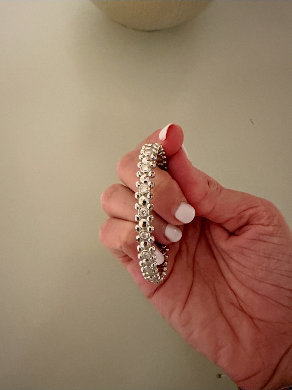 CERBERUS Bangle White Gold Vermeil with Moissanites